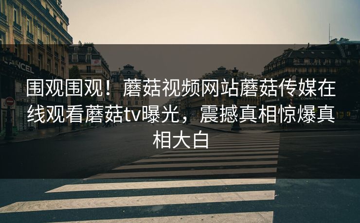 围观围观！蘑菇视频网站蘑菇传媒在线观看蘑菇tv曝光，震撼真相惊爆真相大白