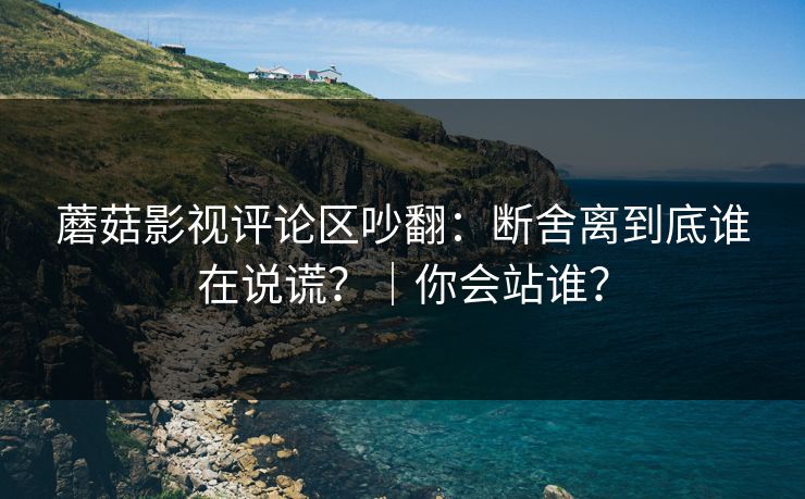 蘑菇影视评论区吵翻：断舍离到底谁在说谎？｜你会站谁？